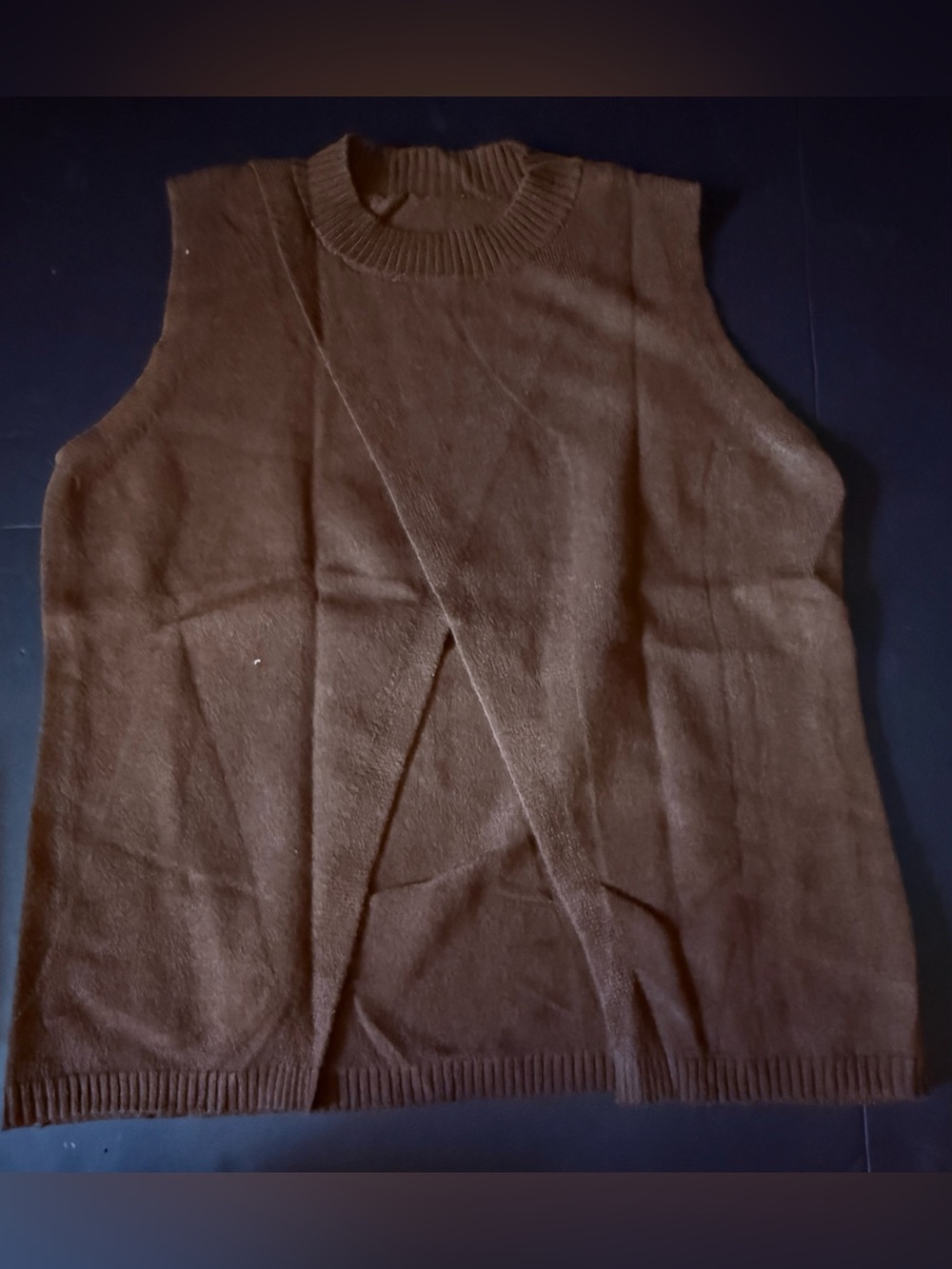 Amazon Men’s Brown Crewneck Sleeveless Sweater Vest